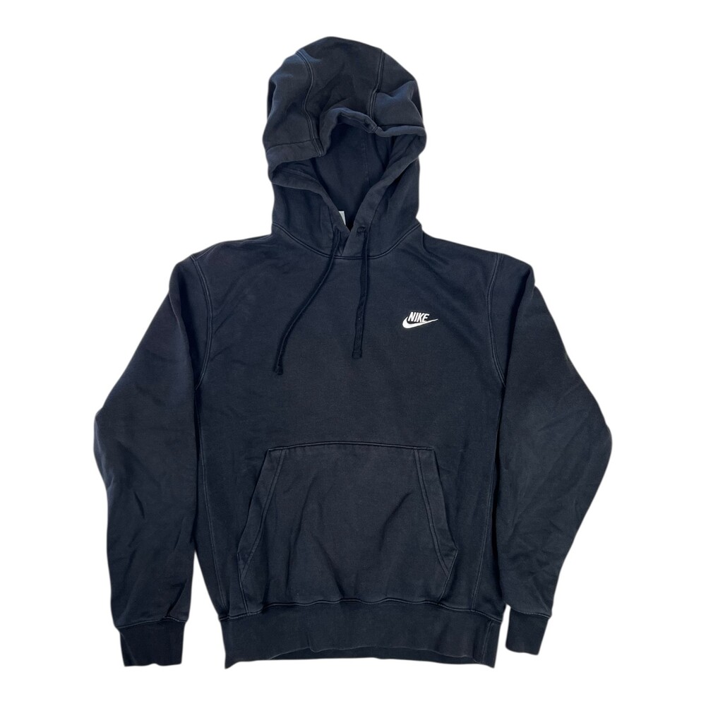 Vintage Nike Black Pullover Hoodie Sweatshirt Size S Y2K Embroidered Swoosh Fade